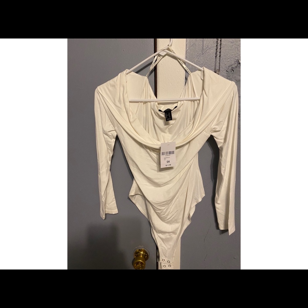 White off the shoulder body suit